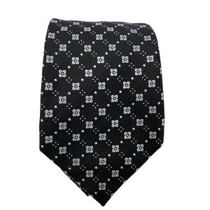 SOLD 1934  Men’s Designer Luxury Tie Black Necktie 100% Silk Made In Italy